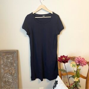 Talbots - Navy Crochet Detail Midi Dress - Size L